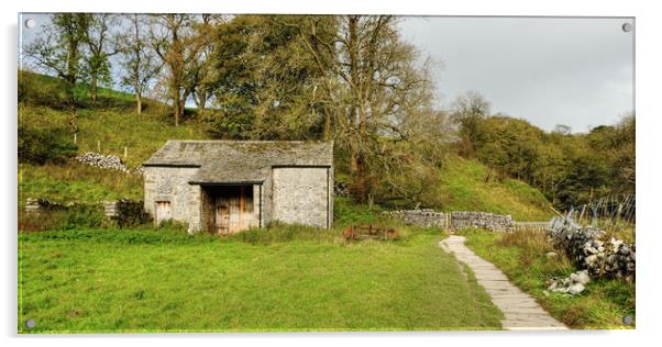 Old Stone Barn Malham  Acrylic by Diana Mower