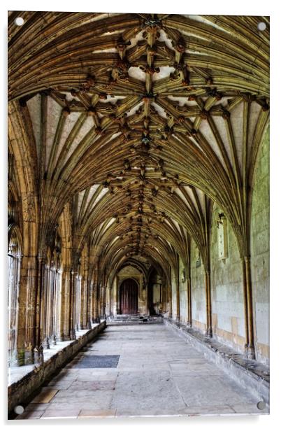 Canterbury Cathedral Cloisters Acrylic by Diana Mower