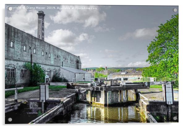 Bingley Three Rise Locks Acrylic by Diana Mower