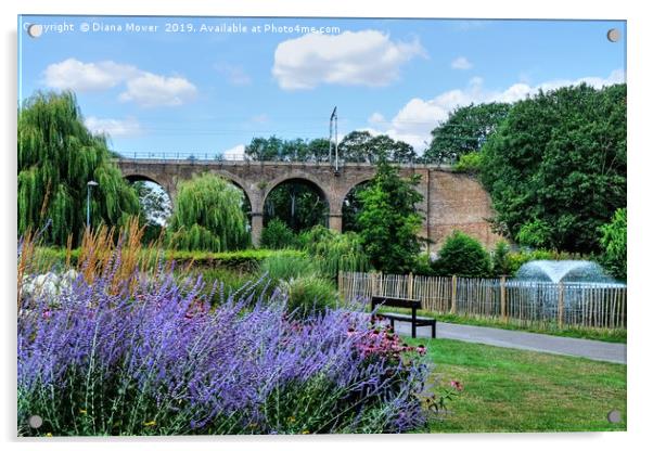 Chelmsford Central Park Lake and Gardens Acrylic by Diana Mower