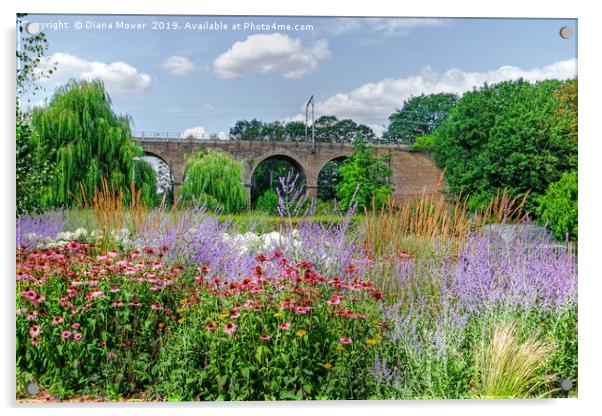 Chelmsford Central Park Summer Gardens Acrylic by Diana Mower