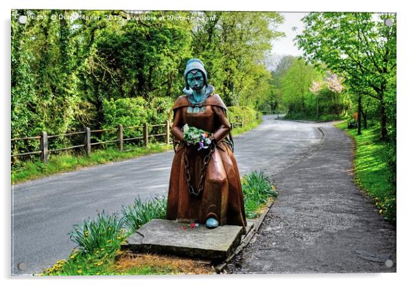 Alice Nutter Statue Pendle Acrylic by Diana Mower