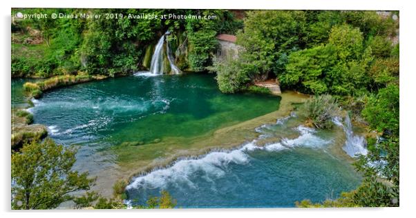  Krka Waterfalls and Rapids Croatia Acrylic by Diana Mower
