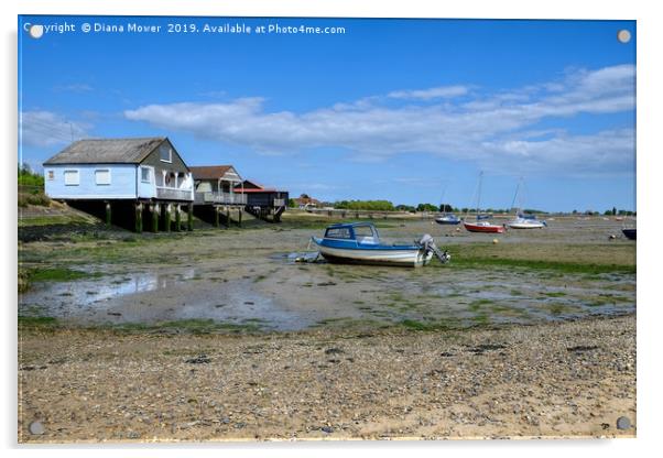 Mill beach Osea Essex Acrylic by Diana Mower