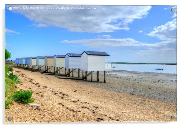 Mill beach Osea  Essex Acrylic by Diana Mower
