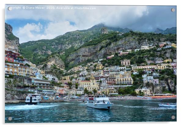 Positano Amalfi coast Italy Acrylic by Diana Mower