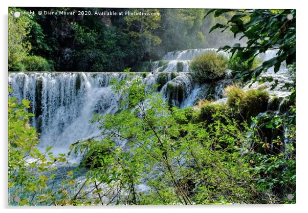 Krka Waterfalls Croatia  Acrylic by Diana Mower