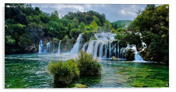 Krka Waterfalls Croatia  Acrylic by Diana Mower