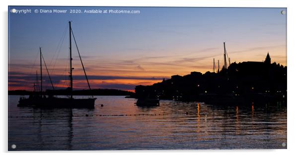 Primosten Sunset Croatia Acrylic by Diana Mower