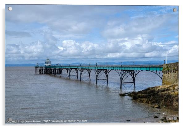 Clevedon Victorian Pier Somerset Acrylic by Diana Mower