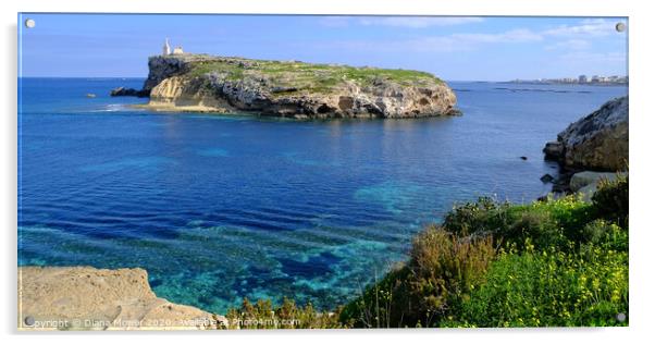 St Pauls Island Malta View Acrylic by Diana Mower