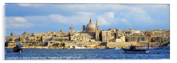 Valletta Malta Panoramic Acrylic by Diana Mower