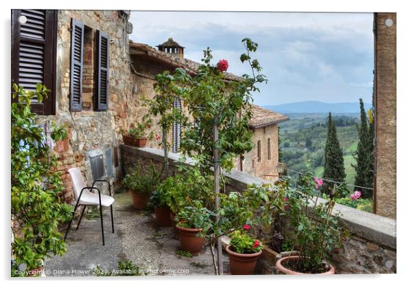 San Gimignano Tuscany Italy Acrylic by Diana Mower