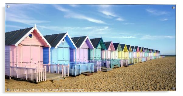 West Mersea Beach Huts Essex Acrylic by Diana Mower