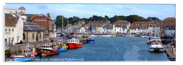 Weymouth Harbour Panoramic Acrylic by Diana Mower