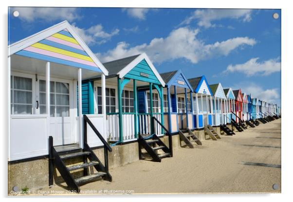 Southwold beach huts Suffolk Acrylic by Diana Mower