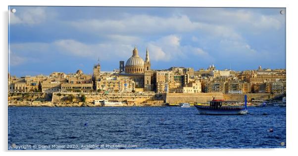 Valletta Skyline Malta Acrylic by Diana Mower