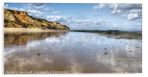 Walton on the Naze beach Essex Acrylic by Diana Mower