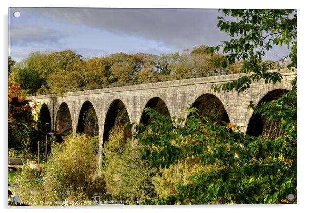Ingleton Viaduct Yorkshire Dales Acrylic by Diana Mower