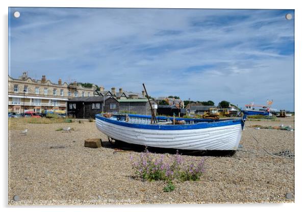 Aldeburgh Beach and Town Suffolk Acrylic by Diana Mower