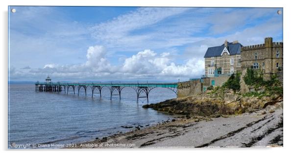 Clevedon Pier Panoramic Somerset Acrylic by Diana Mower