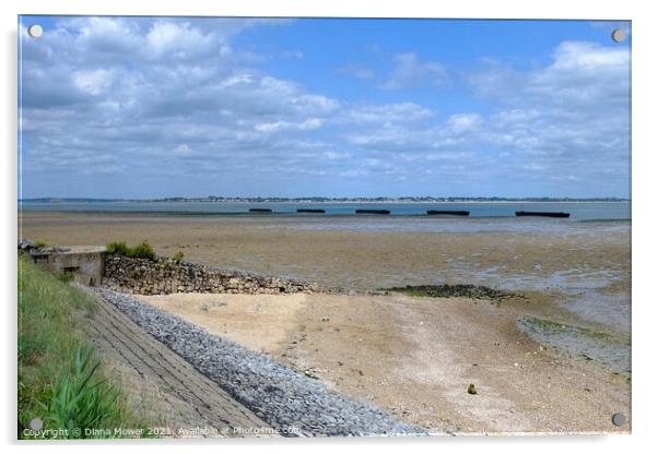 Bradwell on sea beach  Acrylic by Diana Mower