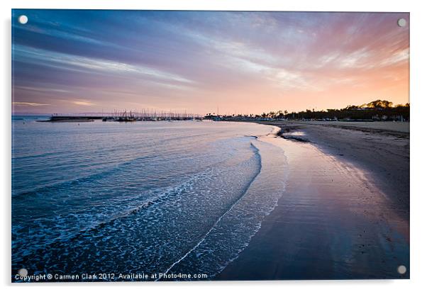 Santa Barbara Sunset Acrylic by Carmen Clark