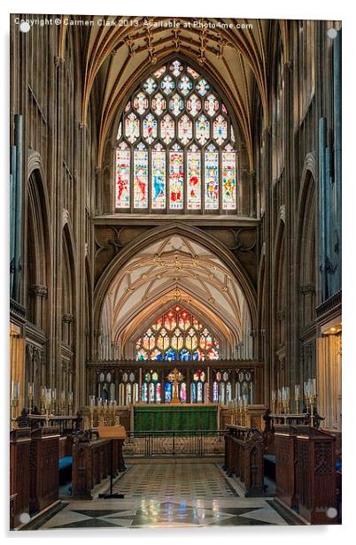 St Mary Redcliffe Altar Windows Acrylic by Carmen Clark