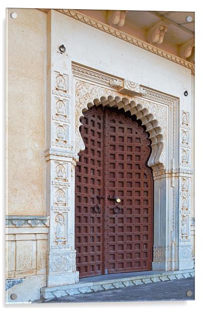 Doorway inside palace Kumbhalgarh Fort Acrylic by Arfabita  