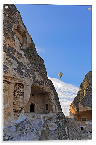 Sunbeams caves hot air balloon Acrylic by Arfabita  