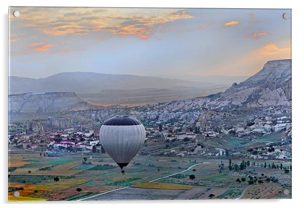 Lonesome Balloon over Cappadocia Acrylic by Arfabita  