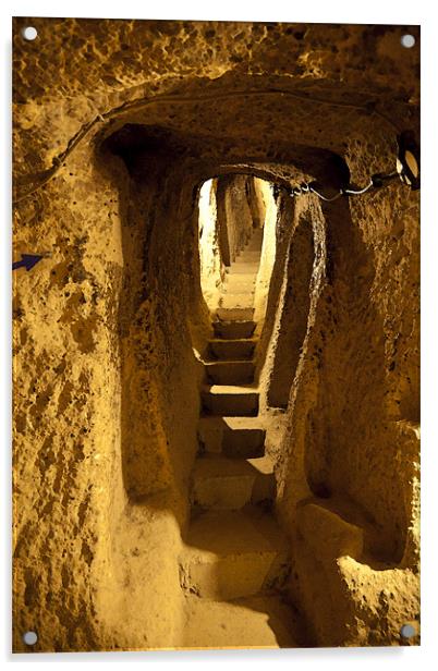 Corridors to Underground Caves Derinkuyu Acrylic by Arfabita  