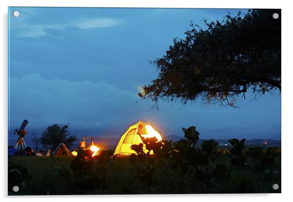 Night camp by the lake Acrylic by Arfabita  
