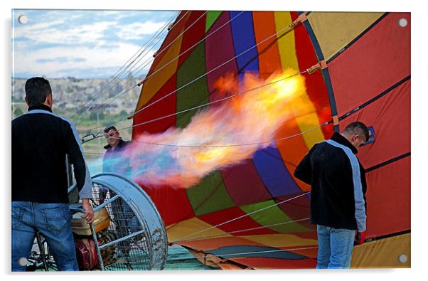 Making ready hot air balloon Acrylic by Arfabita  