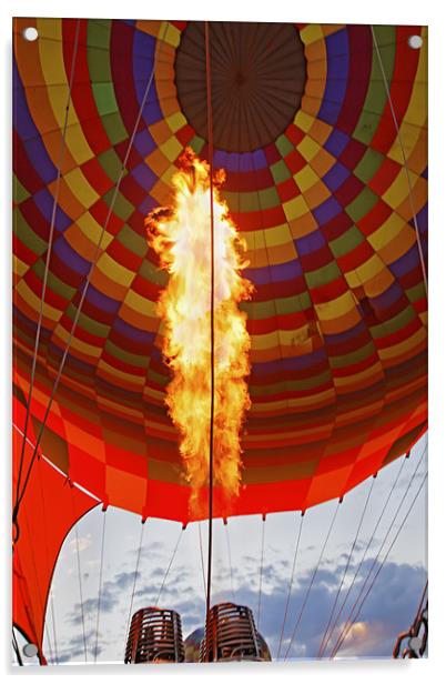 Flames from burners hot air balloon Acrylic by Arfabita  