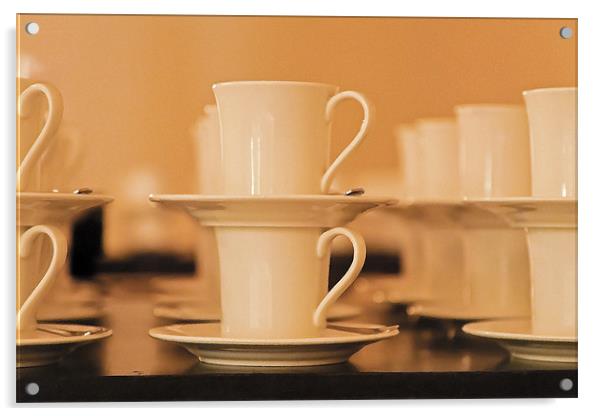 Cups Saucers and Tea Spoons Acrylic by Arfabita  