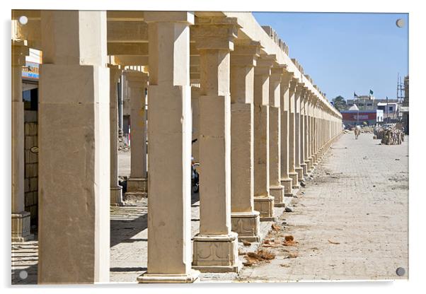 Outside the Pagoda at Dwarka Acrylic by Arfabita  