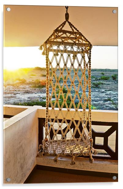 Sunrise hanging on a Rope chair Acrylic by Arfabita  