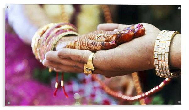 Great Hindu Wedding Ritual Hand on Hand Acrylic by Arfabita  