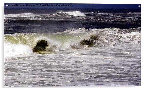 Surfing the sea Acrylic by Susan Medeiros