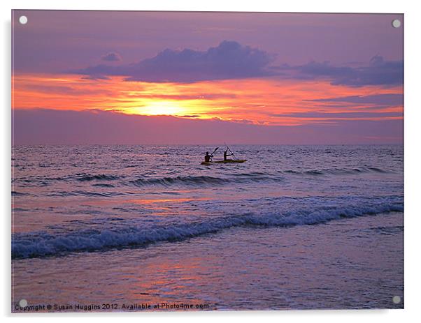Kayaking Sunset Acrylic by Susan Medeiros