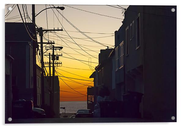 Sunset Alley Acrylic by Panas Wiwatpanachat