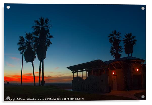 Sunset at Venice Acrylic by Panas Wiwatpanachat