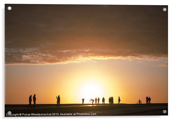 Sunset Watchers Acrylic by Panas Wiwatpanachat