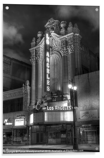 Los Angeles Theater Acrylic by Panas Wiwatpanachat