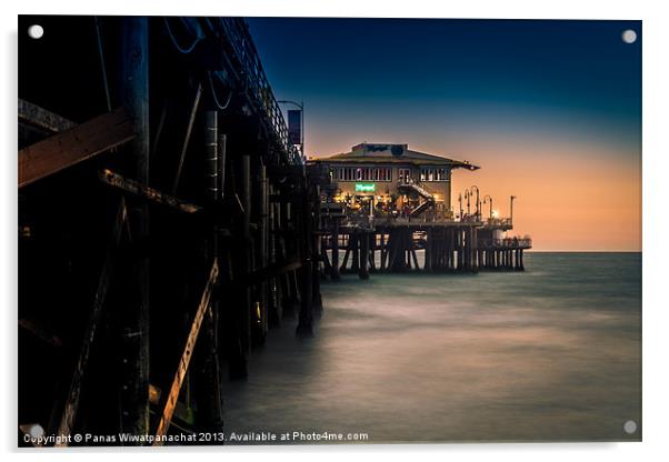 Santa Monica Pier Acrylic by Panas Wiwatpanachat