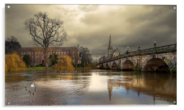 English Bridge Shrewsbury Acrylic by paul lewis