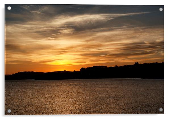 Torquay Sunset 2 Acrylic by Louise Wagstaff