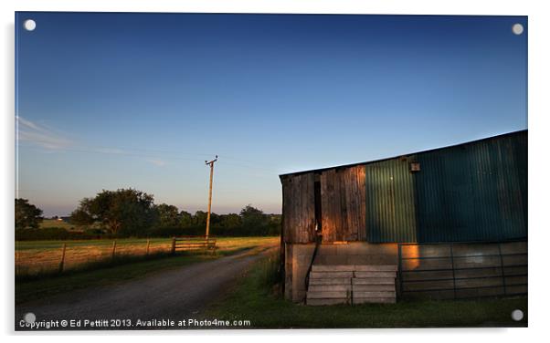 Sunset on the Farm Acrylic by Ed Pettitt