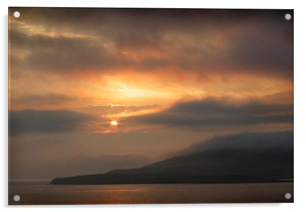 Highland Isle Sunset Acrylic by Ed Pettitt